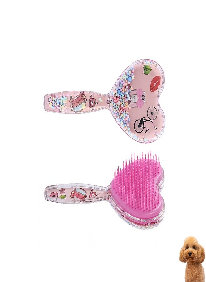 DEEUCHIS Small Dog Brush, Soft Dog Grooming Brush for Shih Tzus, Yorkies, Maltipoos, Maltese, Love Shape Puppy Massaging Pet Hair Brush, Cat Brush, for Small Dogs Cats of All Hair Types (Rose Pink) - Image 1